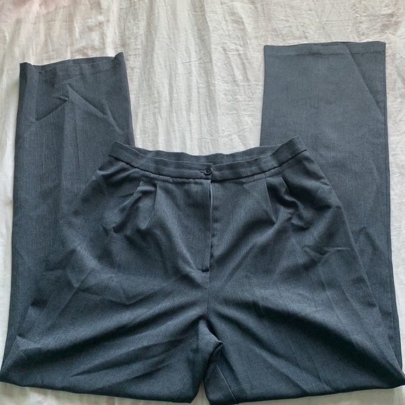 Vintage Rosebuds Charcoal Grey Pantsuit Size Large - Picture 6 of 9